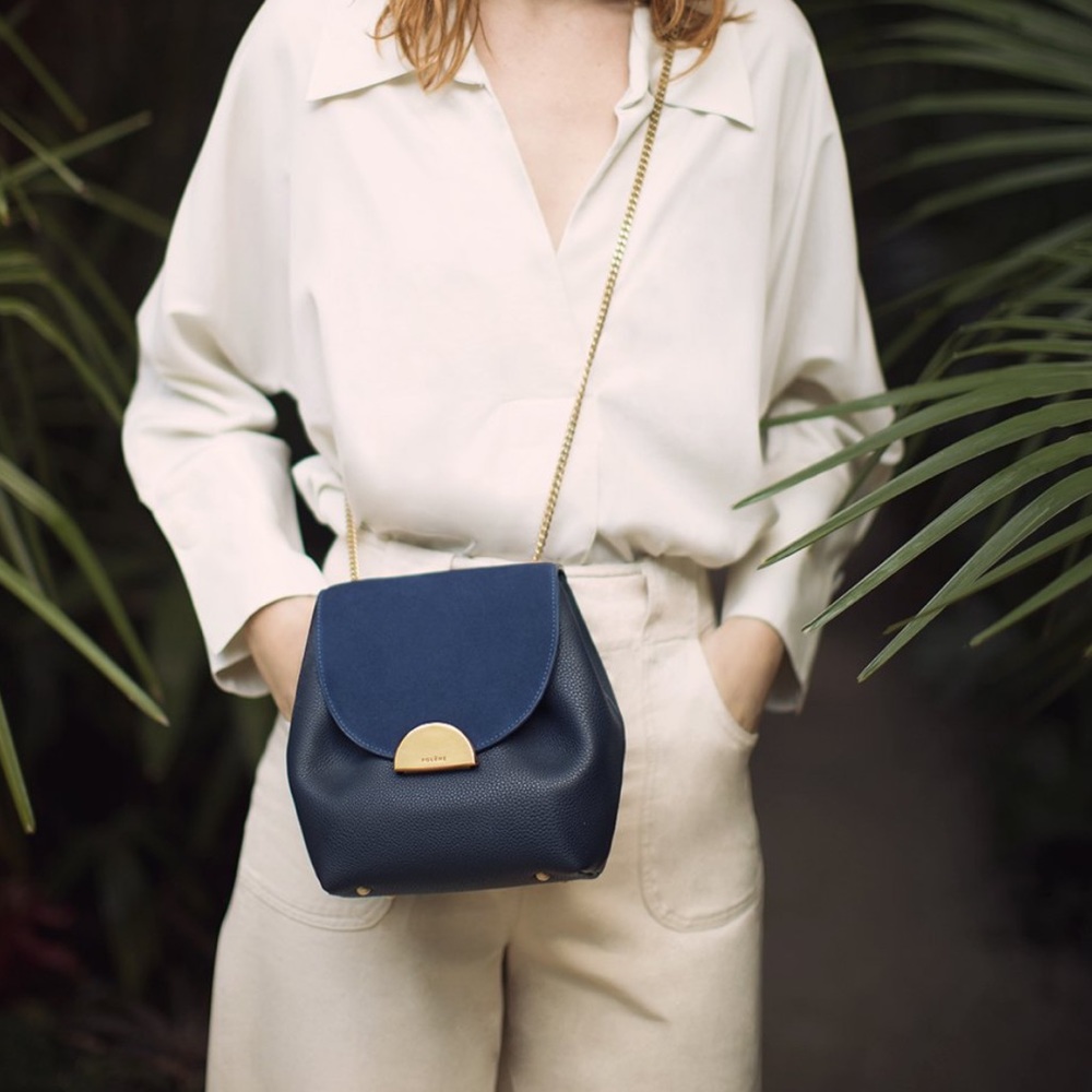 Polene Numero Un Mini - Navy Suede